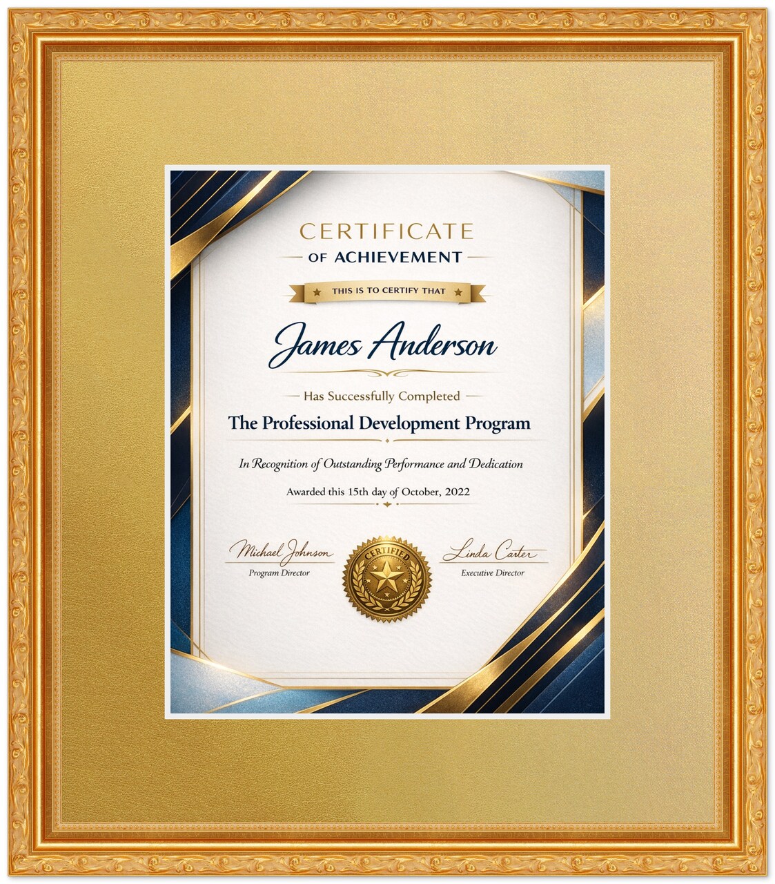 CustomPictureFrames.com Certificate Frame - Multiple Sizes Made in the USA